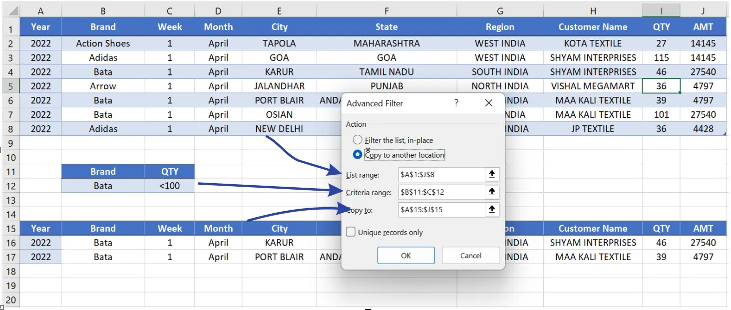 Excel filter - Codingy